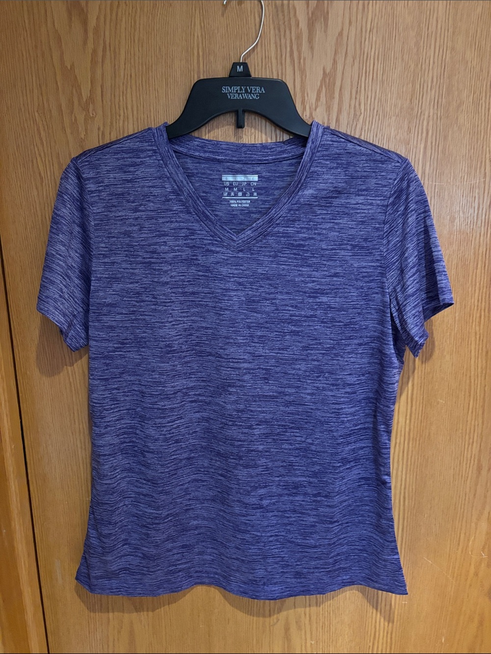 Purple Heather, V-Neck short sleeve tee, Small